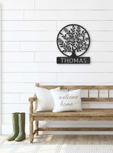 Custom Tree Of Life with Name Monogram Metal Sign USA Made Wall Decal, Metal Sign, $ 71.95, A Moment Of Now™